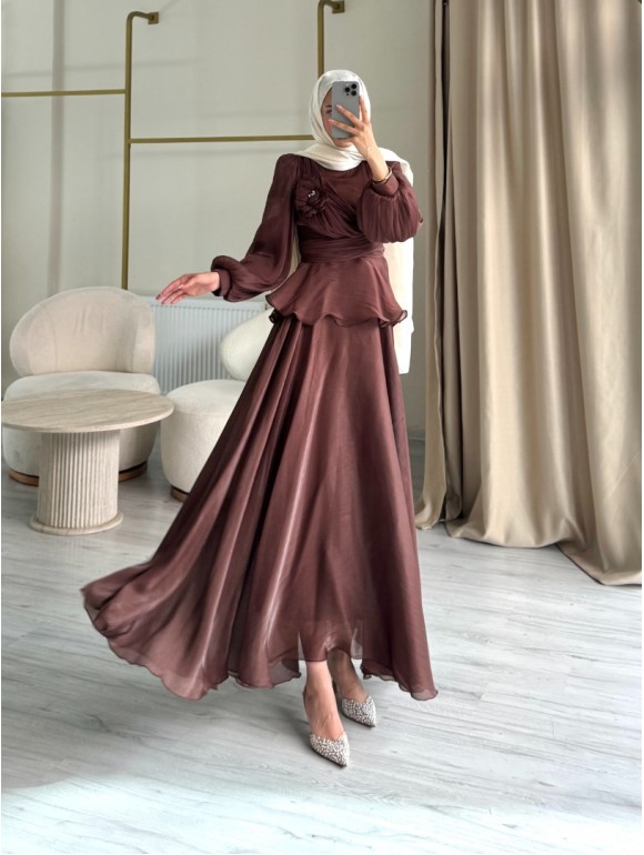 LENORA ELBİSE KAHVE