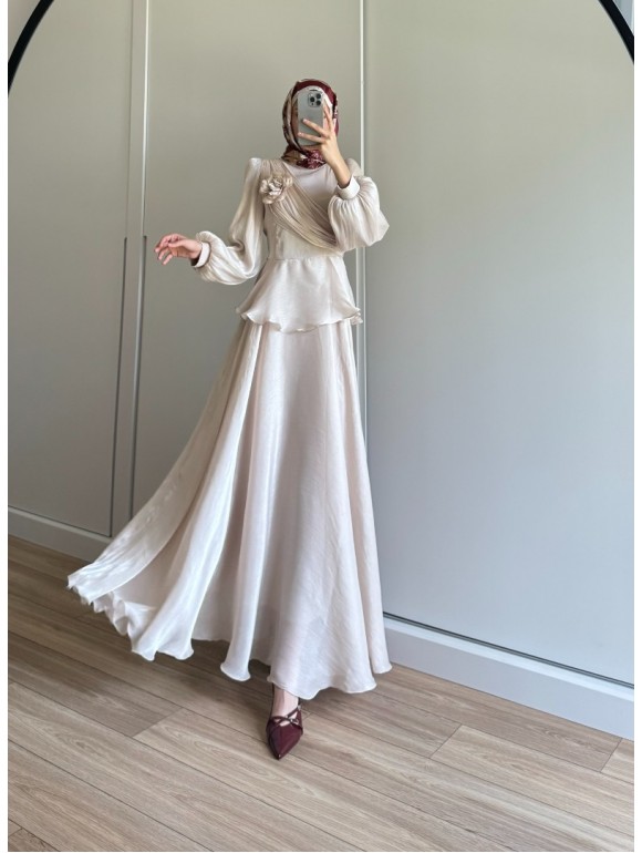 LENORA ELBİSE BEJ