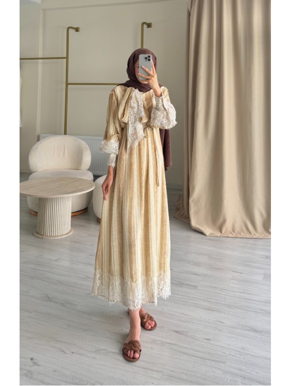 YAQİNA ELBİSE SARI