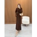 BASIC TRİKO ELBİSE KAHVE