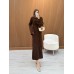 BASIC TRİKO ELBİSE KAHVE