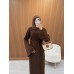 BASIC TRİKO ELBİSE KAHVE