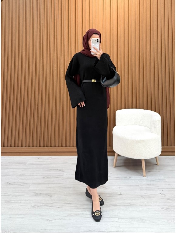 BASIC TRİKO ELBİSE SİYAH