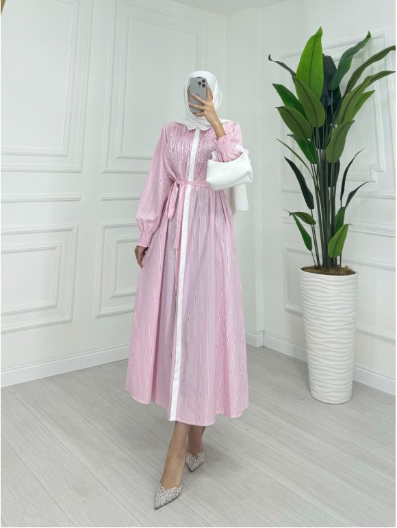 ESLA ELBİSE PEMBE