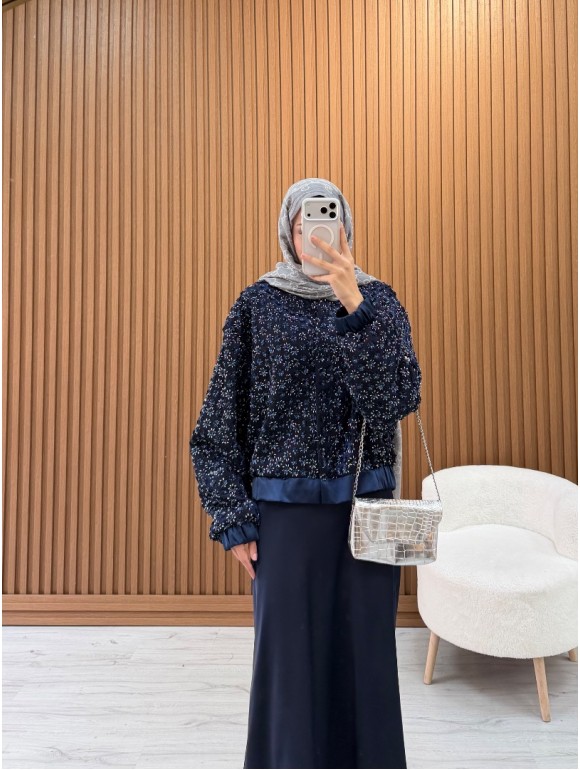 MİLANO SATEN CEKET LACİVERT