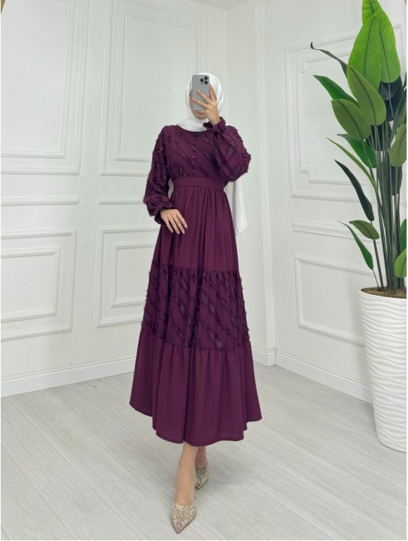 VERA ELBİSE BORDO