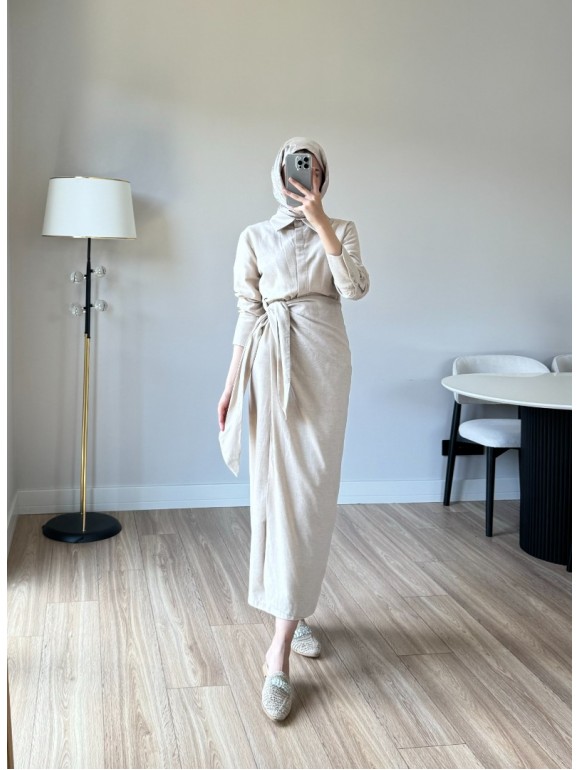 KETY ELBİSE BEJ