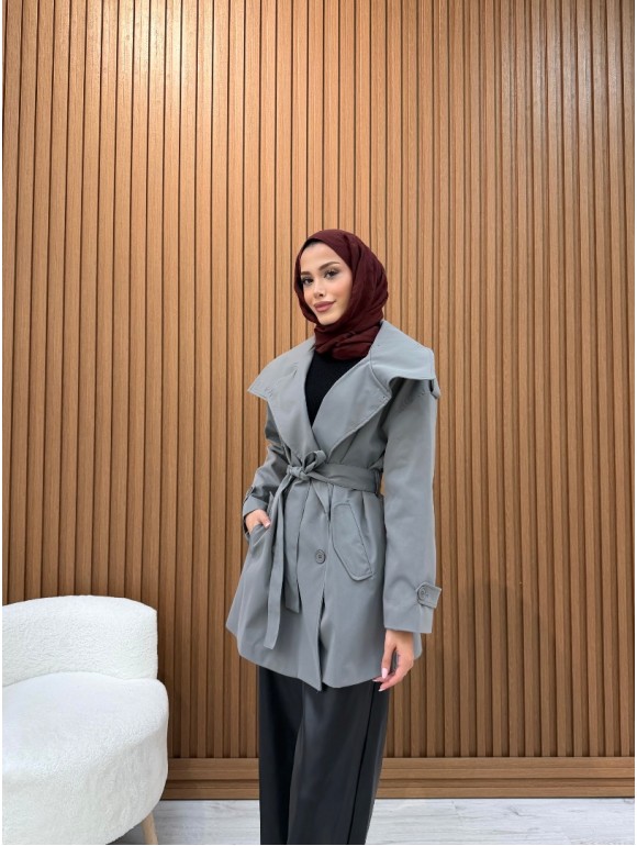 FOOP TRENÇKOT GRİ