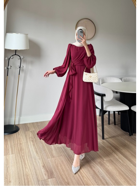 DİANE ELBİSE BORDO