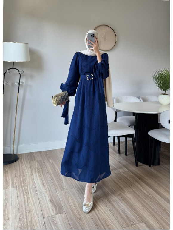 MARY ELBİSE LACİVERT