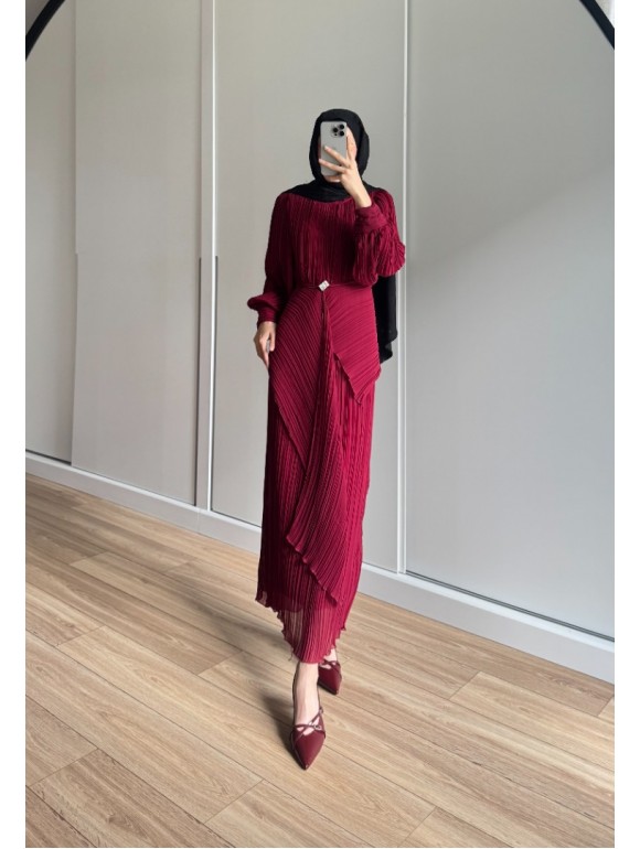 CARLEEN ELBİSE BORDO