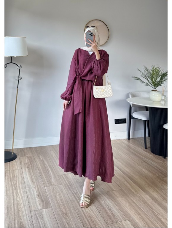 SHEİLA ETEKLİ TAKIM BORDO